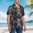 thumbnail image 5 of Daiia Rose Flowers Hawaiian Shirt for Men Gentle Cotton Regular Short Sleeve Casual-XX-Large, 5 of 9