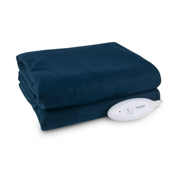 Biddeford Blankets Comfort Knit Fleece Heated Electric Throw Blanket