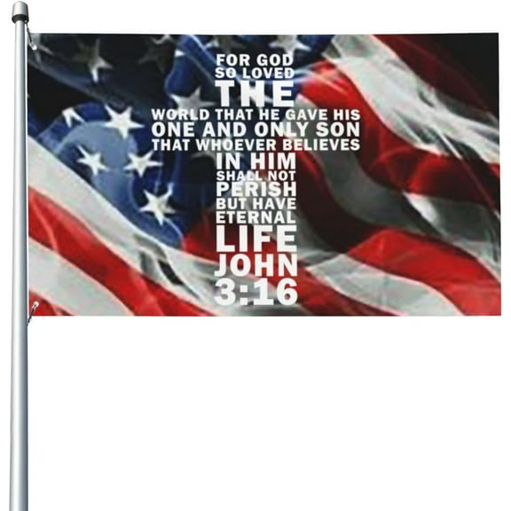 3x5 Ft Flags John 3:16 Bible Verse Christian Flag Garden flag House Flag Banner Tapestry Outdoor Yard flag