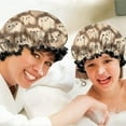 thumbnail image 6 of Shower Caps,Cute Hedgehog Pattern Waterproof Shower Cap for Women 4 Pieces,Double Reusable Hair Cover for Shower PEVA Elastic Stretch Hem, 6 of 7