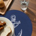 thumbnail image 3 of Nautical Anchor Round 13 Inch Placemats Set of 8, Navy Blue Coastal Marine Minimalist Rope HeatResistant Non Slip Place Mats for Dining Table, Wipeable Braided Kitchen Table Mats for Housewarming, 3 of 9