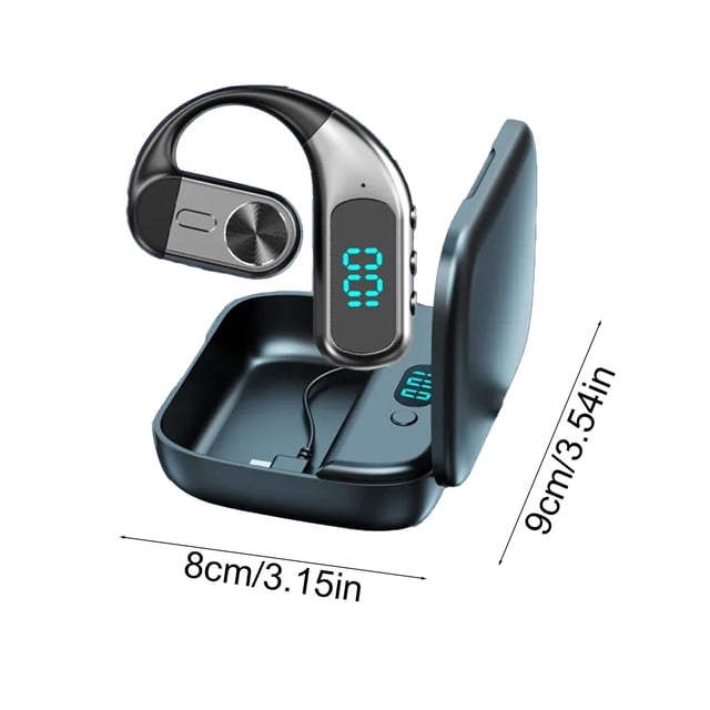 Herunwer Open Ear Bluetooth Headphones with Smart Display, True Wireless for Business and Sports