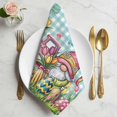 thumbnail image 2 of Spring Easter Gnomes Cloth Napkins, Truck Colorful Eggs Botanical Blue Plaid Washable and Reusable Dinner Napkins Set of 2, Table Napkin for Kitchen Party Birthday Wedding Hotel Housewarming 20"x20", 2 of 9