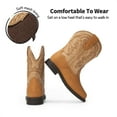 thumbnail image 3 of DREAM PAIRS Toddler Little Boys Girls Cowboy Boots Kids Western Square Toe Riding Mid Calf Boots, 3 of 6