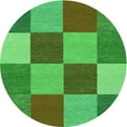 thumbnail image 1 of Ahgly Tapis Rond Lavable en Machine Intérieur Transitionnel Vert Néon, 6 Pieds Rond, 1 of 7