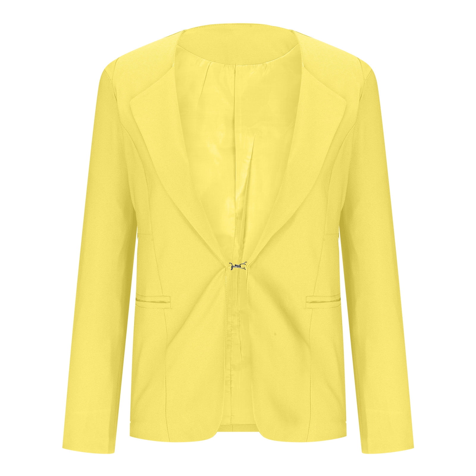 zanvin Womens Casual Blazers Open Front Long Sleeve Work Office Jackets Blazer Yellow XL