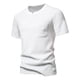 thumbnail image 1 of Camiseta informal de cuello en V para hombre: color liso con bolsillos, diseño moderno, tejido de poliéster, tallas S-XXL para uso diario., 1 of 7