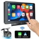 thumbnail image 1 of PASLDA Pantalla automática portátil inalámbrica Apple CarPlay y Android para automóvil Pantalla táctil HD de 7 "Estéreo para automóvil con enlace de espejo Bluetooth 5.2 Cámara de respaldo Transmisor, 1 of 7