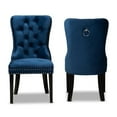 thumbnail image 2 of Bowery Hill Velvet Wood Dining Chairs in Navy Blue (Set of 2), 2 of 9
