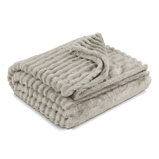 Yellow Mellow | Cobertor Cobija Stripes | King Size | Suave | Con Relieve | Ligera | Tamaño 230x200cm (Beige)