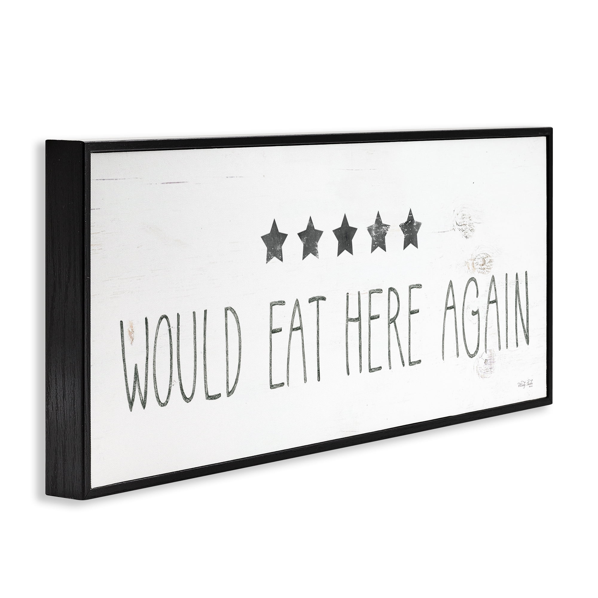Stupell Industries Five Stars Kitchen Food & Beverage Painting Black Framed Art Print Wall Art, 24 x 10