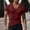 Red, variant on ZUBKTE Men's V Neck Slim Fit Muscle T Shirt Short Sleeve Bodybuilding Tee Tops