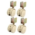thumbnail image 2 of 4pcs 20mm Plastic U Bracket  Swivel Caster Wheel Tan w Brake, 2 of 4