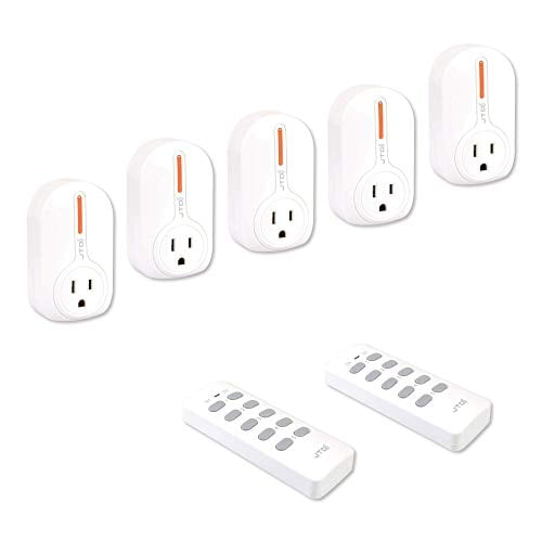 Jtd 5 Pack Remote Control Outlet Switch 3Rd Generation Energy Saving Autoprogrammable Wireless Electrical Plug Switch For Household Appliances Lighting Andamp Electrical Equipment 2 Remotes