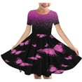 thumbnail image 1 of QIPOPIQ Robe d'Été pour Fille Art Van Gogh Impression 3D Col Rond Manches Courtes T-Shirt Robe Évasée Liquidation, 1 of 5
