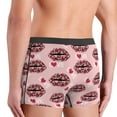 thumbnail image 4 of Men's Boxer Briefs, lips love leopard print pink Soft Comfy Mens Underwear Boxer Briefs Breathable With Widen Waist, 4 of 7