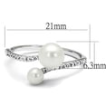 thumbnail image 2 of Luxe Jewelry Designs Women's Rhodium Plated Ring with Synthetic White Pearl - Size 7 (Pack of 2), 2 of 4