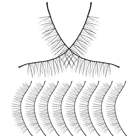 LEORX 10 Pairs Natural Wispy Lash Clusters Black Plastic Eye Makeup Lashes for Women