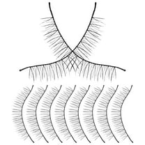 LEORX 10 Pairs Natural Wispy Lash Clusters Black Plastic Eye Makeup Lashes for Women