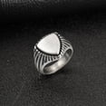 thumbnail image 2 of VNOX Men's Stainless Steel Brushed Triangle Signet Ring Silver Tone Minimalist Statement Ring Everyday Wear Birthday Gift, 2 of 7