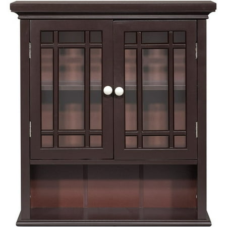 Elegant Home Fashions Heritage Wall Cabinet, Dark Espresso