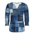 thumbnail image 6 of Jsaierl Tops for Women 3/4 Sleeve Casual V Neck Shirts Dressy Print Petite Blouses Going Out Elegant Tunic Top S-2XL, 6 of 6