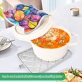 thumbnail image 3 of Yayeee Pot Holders Kitchen Heat Resistant with Pockets 7"x9.8" Cotton Oven Cooking Hot Pads, Colorful Leaves, 3 of 7