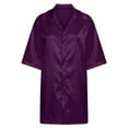 thumbnail image 4 of Sakmal Button Front Pajama Dress for Women Sleepshirts Silky Sleep Dress Short Sleeve Purple Sleepshirts, 4 of 5