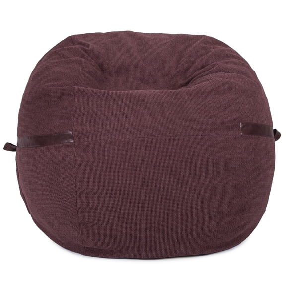 Big Joe Fuf 5Ft Oversized Foam Bean Bag Chair for Kids, Teens, Adults, Merlot Cloudweave, 5 foot Large Reading and Gaming Seat