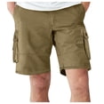 thumbnail image 6 of HCNTES Mens Cotton Shorts Cargo Elastic Waist Drawstring Lightweight Summer Beach ShortsZ02-Yellow,S-29), 6 of 6