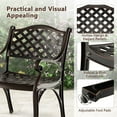 thumbnail image 2 of Canddidliike Cast Aluminum Patio Chairs Set of 2 Dining Chairs with Armrests Diamond Pattern, Patio Bistro Armchair Set, Outdoor Dining Furniture, Bronze, 2 of 6