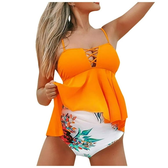Women‘s Two-Piece Printing Maternity Swimwear Swimsuit Bikini Swimming Beachwear