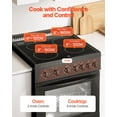 thumbnail image 3 of VEVOR 24 in Electric Range Oven,2.7 Cu. Ft. Capacity Compact Freestanding Oven, Stainless Steel Kitchen Stove with 4 Burners, Easy Reach Rack, Storage Drawer, Drip Pan, Indicator Light(No Power Cord), 3 of 9