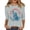 Gray, variant on 250th Anniversary Printed Women Shirts Casual 250 Years Of Freedom T Shirt 3/4 Sleeve Tshirts Patriotic Tops