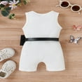 thumbnail image 2 of OUSITAID Girl Romper Butterfly Crew Neck Sleeveless Ribbed Summer Jumpsuits with Waist Bag, 2 of 6