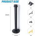 thumbnail image 3 of 4 Pcs 12 Inch Industrial Pipe Clothes Racks, Floating Shelf Bracket, Wall Mount Closet Rod For Hanging Clothes, Small Garment Rack For Indoor And Boutique Store Clothing Display-Pipe Cap，Black, 3 of 10