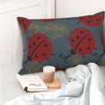 thumbnail image 4 of Goofa Ladybug Print Plush Throw Pillow Case, Soft Velvet with Hidden Zipper, Decorative Cushion Cover for Sofa, Bed, Car, and Home Décor-16"x24", 4 of 6