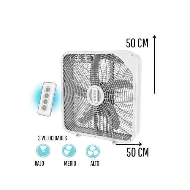 Ventilador de piso Cuadrado Aspen 3 velocidades de 50 cm con control remoto