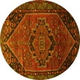 thumbnail image 1 of Ahgly Company Machine Washable Indoor Round Persian Yellow Traditional Area Rugs, 8' Round, 1 of 4
