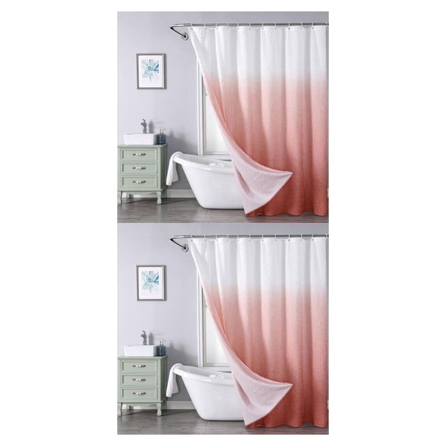 Cortina de ducha Injueey de PEVA impermeable y a prueba de moho Extra Rosa 180*180 2piezas