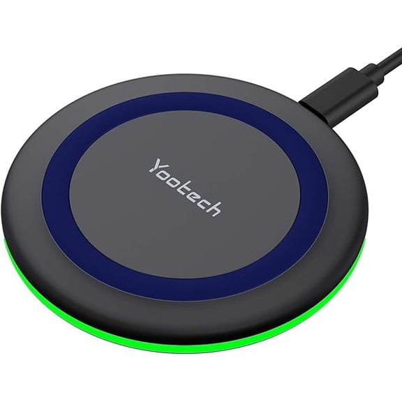 FU1999 Wireless Charger,10W Max Fast Wireless Charging Pad Compatible with iPhone 16e/16/16 Plus/16 Pro Max/15/14/13/SE 2022/12/11/X/8,Samsung Galaxy S22/S21/S20,for AirPods Pro 2(No AC Adapter)