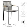 thumbnail image 6 of Modway Serenity Aluminum Outdoor Patio Armchairs in Light Gray (Set of 2), 6 of 7