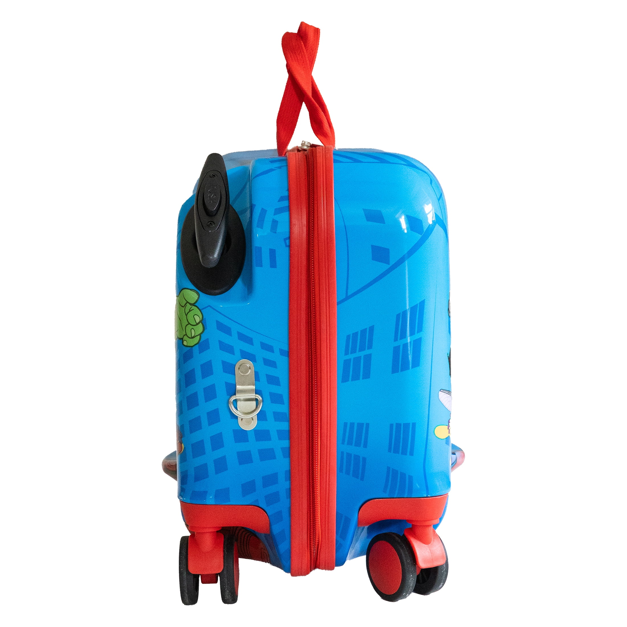 Kid's Marvel Spidey and Friends Superhero Character Ride On Scooter Hardside Luggage for Boys and Girls -Blue