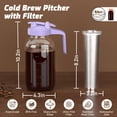 thumbnail image 4 of VA1KENE Cold Brew Coffee Maker 64oz Cold Brew Pitcher with Stainless Steel Filter Mason Jar Pitcher Pour Spout Handle Lid for Iced Coffee Tea Lemonade Purple, 4 of 8