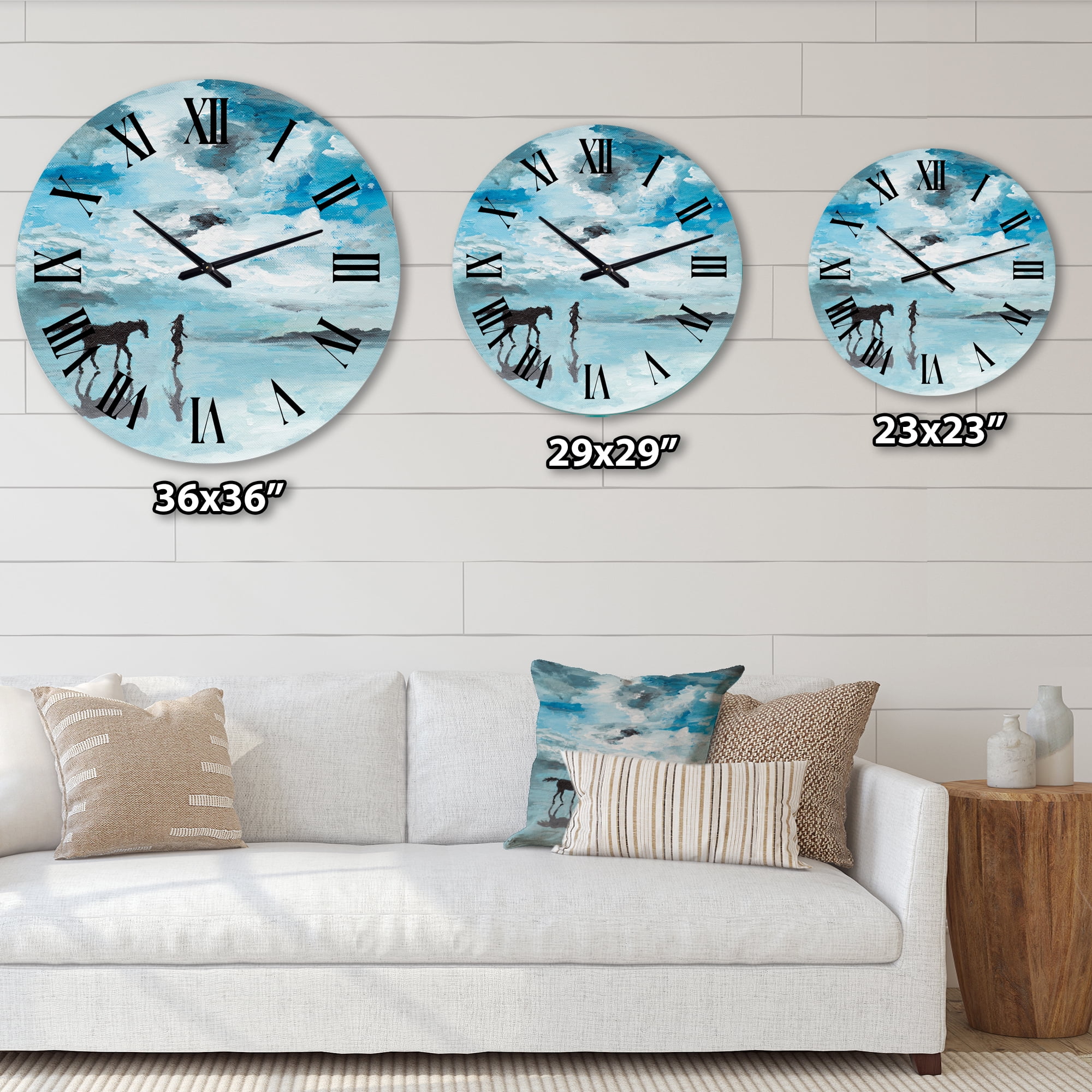 Designart 1 in Quartz Farmhouse Wall Clock