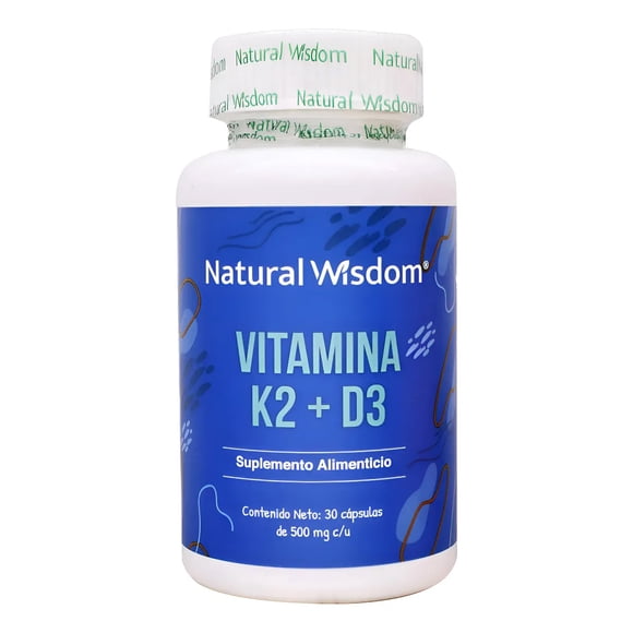 Natural Wisdom Vitamina K2 con D3 400 UI y Vitamina A, 30 Cápsulas