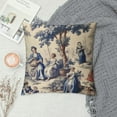 thumbnail image 2 of RUIYC Navy Blue White Decorative Blue Toile Print Pillow Covers Cushion Cover Square Pillow case Rustic Decor Pillowcase Home decor for Sofa living room bedroom, 2 of 5