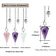 thumbnail image 2 of piezas de cristal de péndulo, amatista, cuarzo rosa, péndulo de cristal de cuarzo transparente para radiestesia, péndulo de adivinación, péndulo de piedras preciosas, 2 of 5