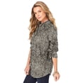 thumbnail image 3 of Roaman's Women's Plus Size Kate Long Sleeve Easy Cotton-Blend Button-Front Shirt, 3 of 6