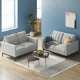 thumbnail image 2 of Zinus Thompson Modern 2-Seater Indoor Loveseat, Light Grey, Mid-Century Compact Design, 2 of 10